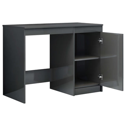 Scrivania Grigio Lucido 100x50x76 cm in Legno Multistrato