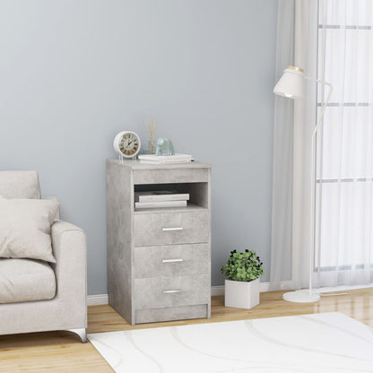 Cassettiera Grigio Cemento 40x50x76 cm in Legno Multistrato