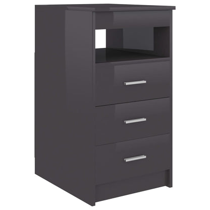 Cassettiera Grigio Lucido 40x50x76 cm in Legno Multistrato