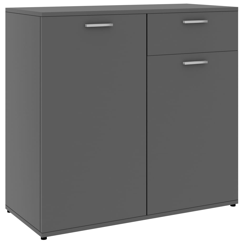 Credenza Grigia 80x36x75 cm in Legno Multistrato
