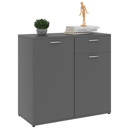 Credenza Grigia 80x36x75 cm in Legno Multistrato