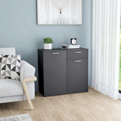Credenza Grigia 80x36x75 cm in Legno Multistrato