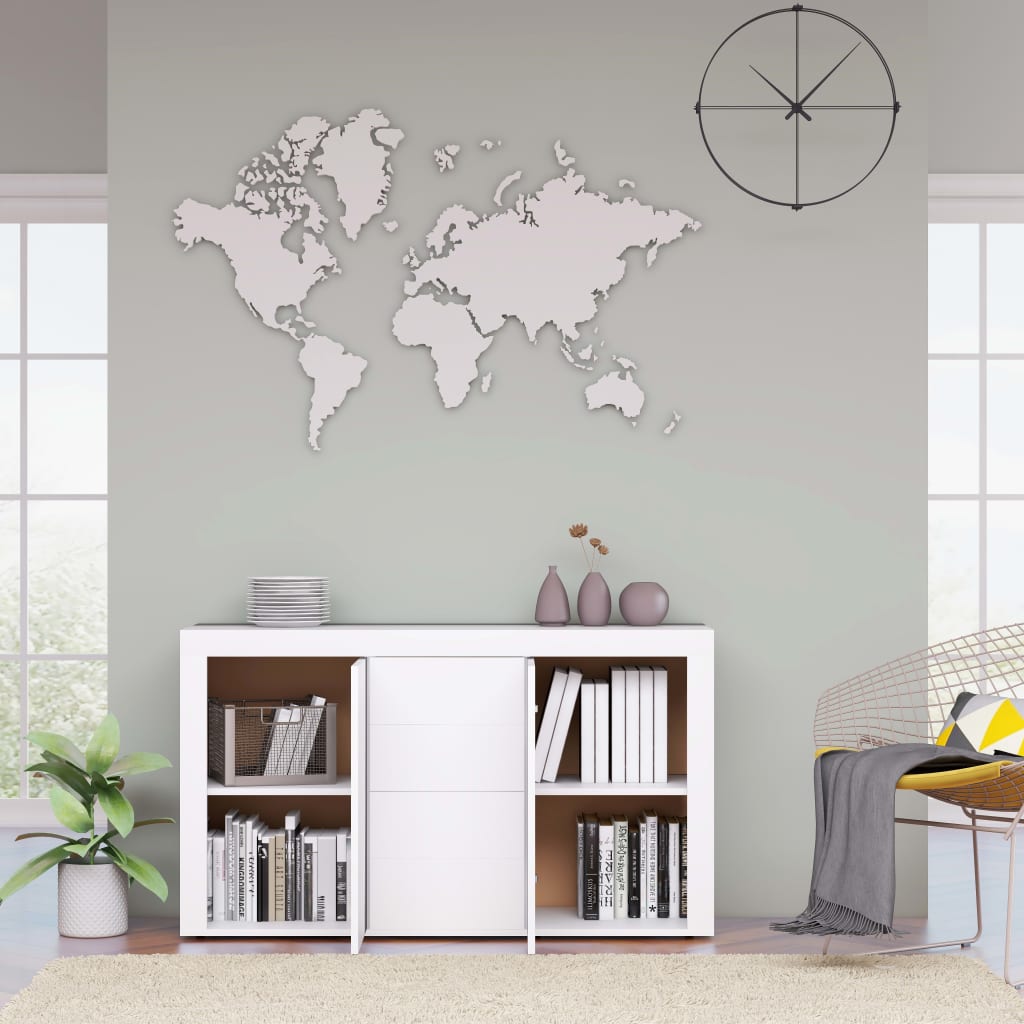 Credenza Bianca 120x36x69 cm in Legno Multistrato