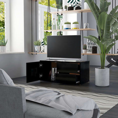 Mobile Porta TV Nero 80x34x36 cm in Legno Multistrato