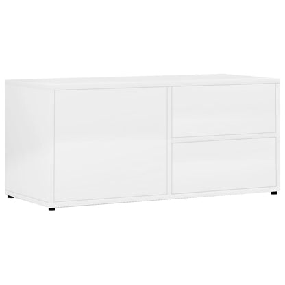 Mobile Porta TV Bianco Lucido 80x34x36 cm in Legno Multistrato