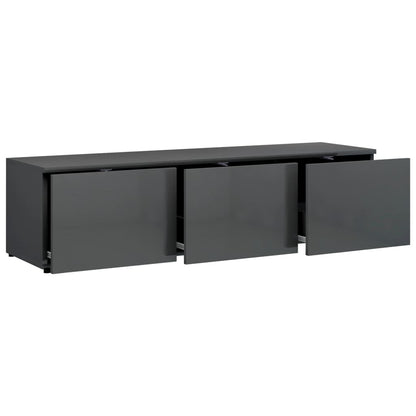 Mobile Porta TV Grigio Lucido 120x34x30 cm in Legno Multistrato