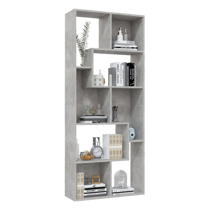 Libreria Grigio Cemento 67x24x161 cm in Legno Multistrato