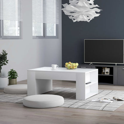 Tavolino da Salotto Bianco 100x60x42 cm in Legno Multistrato