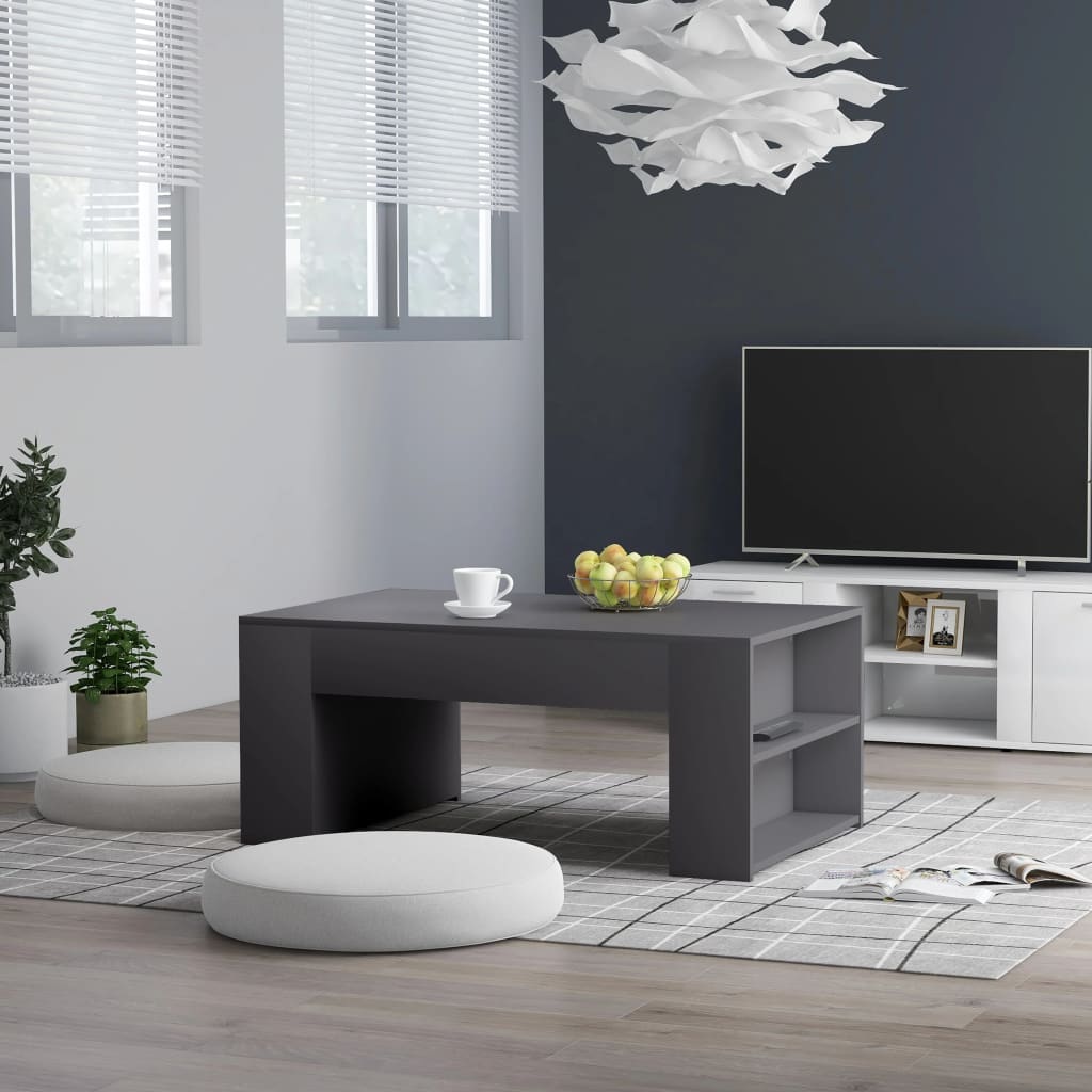 Tavolino da Salotto Grigio 100x60x42 cm in Legno Multistrato