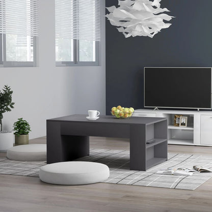 Tavolino da Salotto Grigio 100x60x42 cm in Legno Multistrato