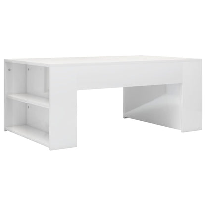 Tavolino da Salotto Bianco Lucido 100x60x42cm Legno Multistrato