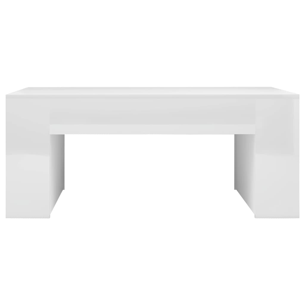Tavolino da Salotto Bianco Lucido 100x60x42cm Legno Multistrato