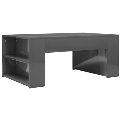 Tavolino da Salotto Grigio Lucido 100x60x42cm Legno Multistrato