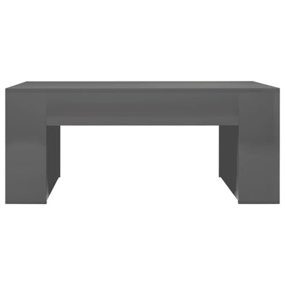 Tavolino da Salotto Grigio Lucido 100x60x42cm Legno Multistrato
