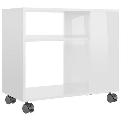 Tavolino da Salotto Bianco Lucido 70x35x55 cm Legno Multistrato
