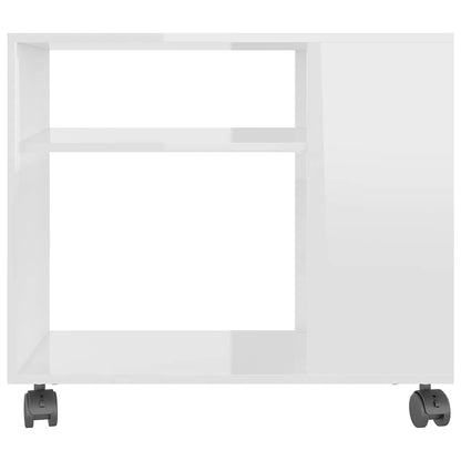 Tavolino da Salotto Bianco Lucido 70x35x55 cm Legno Multistrato