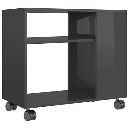 Tavolino da Salotto Grigio Lucido 70x35x55 cm Legno Multistrato