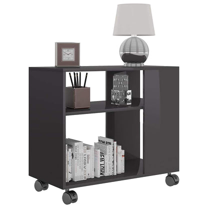Tavolino da Salotto Grigio Lucido 70x35x55 cm Legno Multistrato