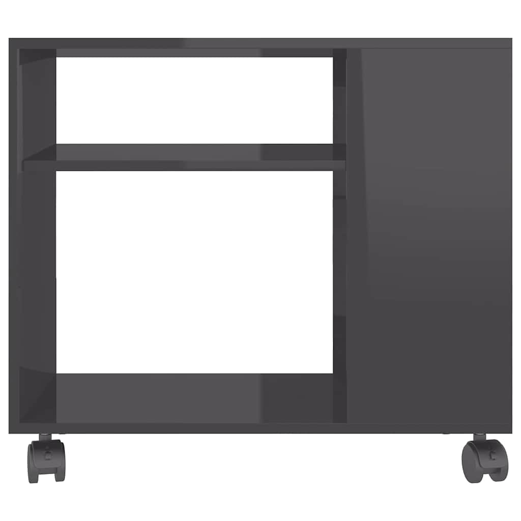 Tavolino da Salotto Grigio Lucido 70x35x55 cm Legno Multistrato