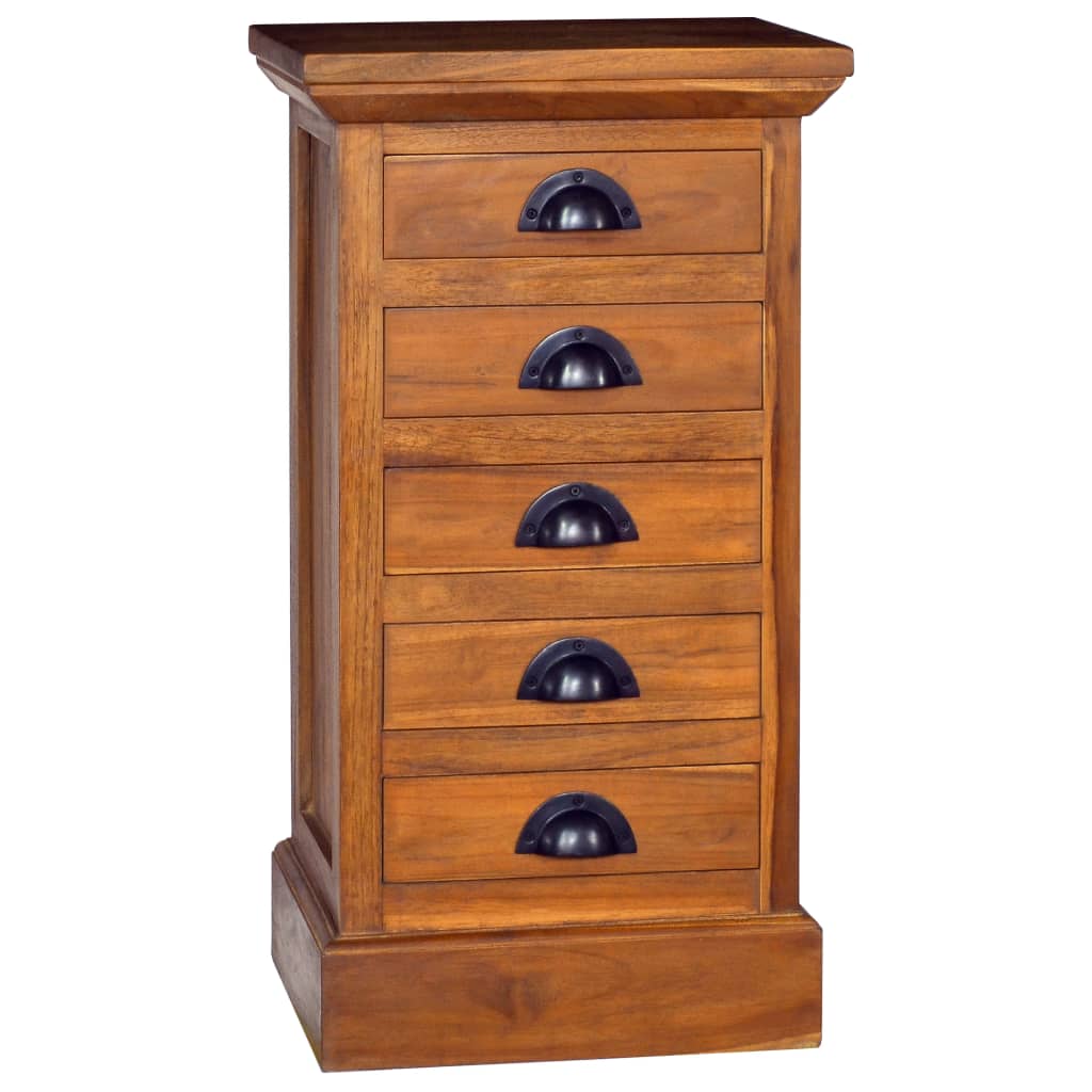Mobiletto con 5 Cassetti 35x30x60 cm in Legno Massello di Teak