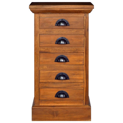 Mobiletto con 5 Cassetti 35x30x60 cm in Legno Massello di Teak