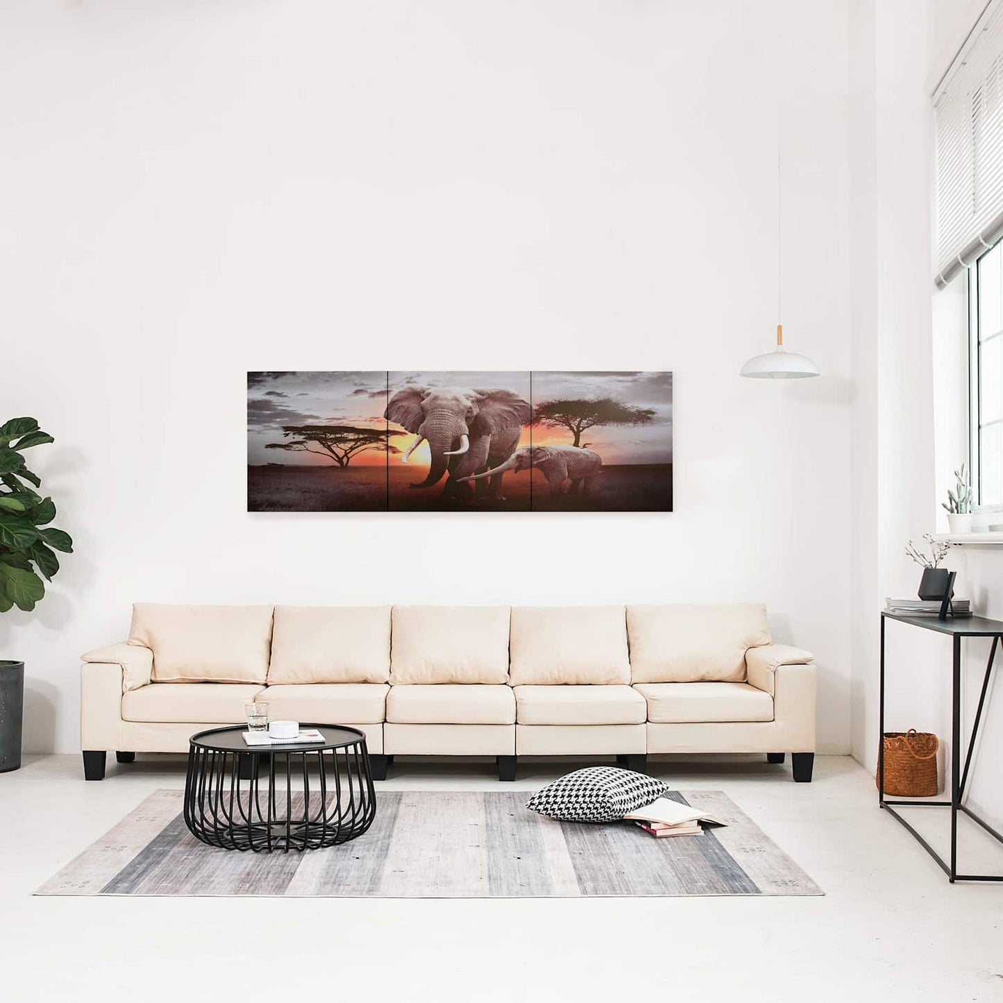 Painting su tela Stampa animale Multicolore 120 x 40 cm Tela