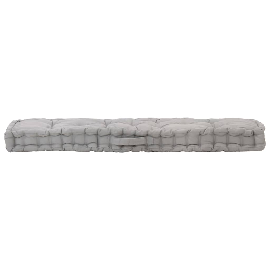 Cuscini per Pallet e Pavimento 2 pz in Cotone Grigio