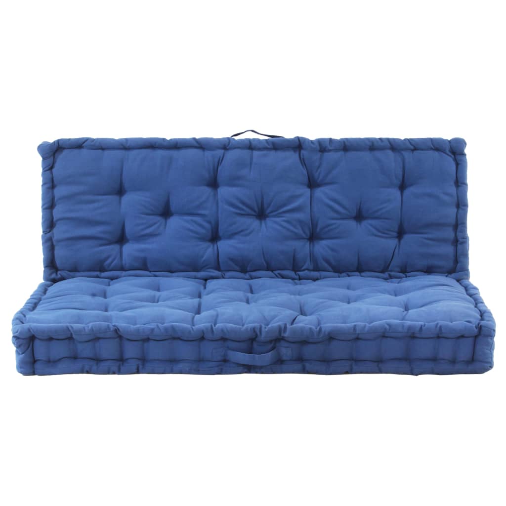 Cuscini per Pallet e Pavimento 2 pz in Cotone Blu Chiaro