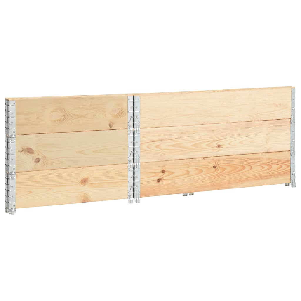 Collari per Pallet 3 pz 80x120 cm in Legno Massello di Pino