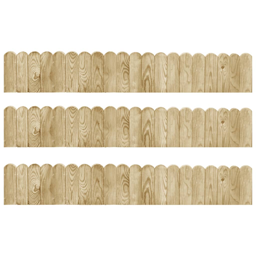 Rotoli di Bordura 3 pz 120 cm in Legno di Pino Impregnato