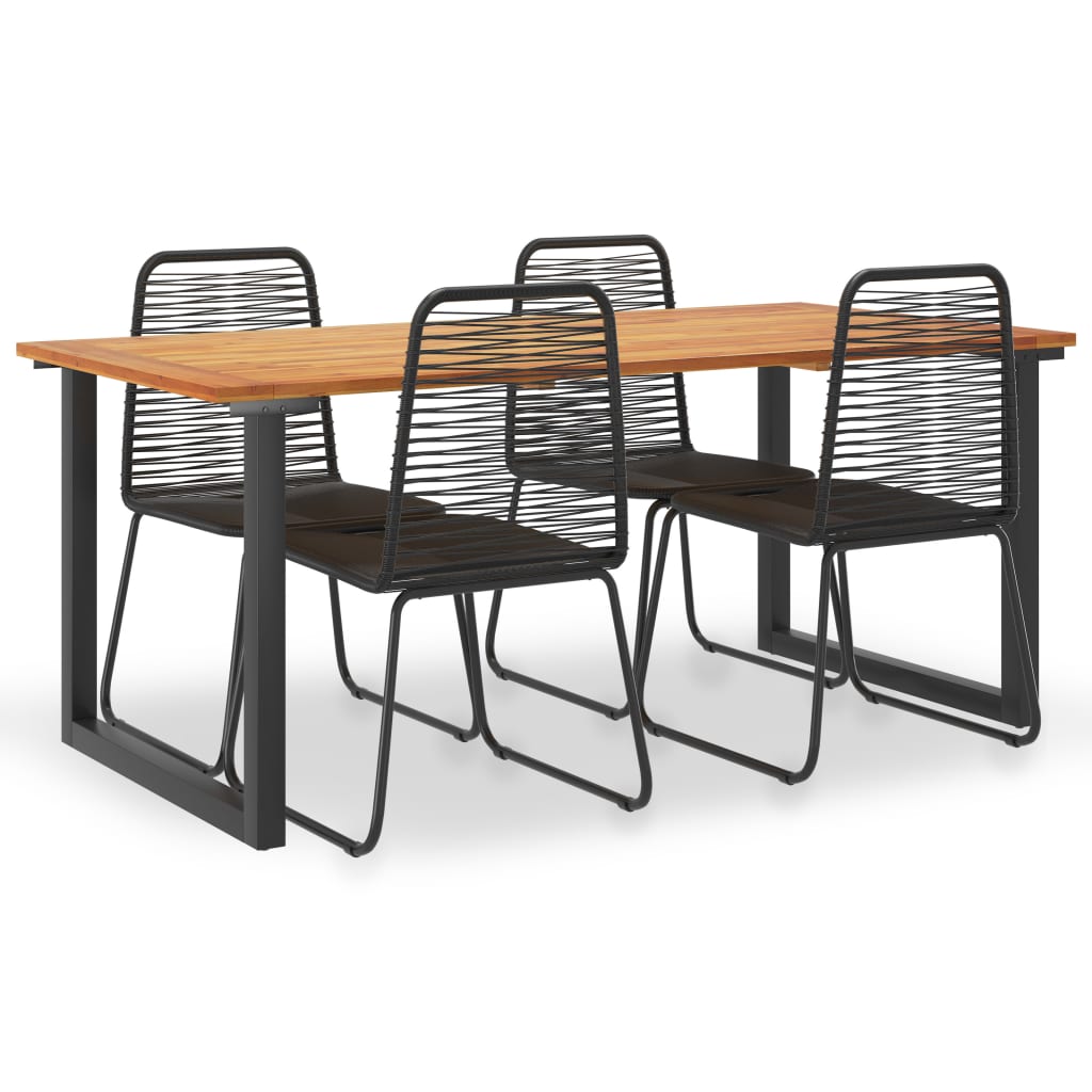 Set da Pranzo da Giardino 5 pz in Legno Acacia e Polyrattan