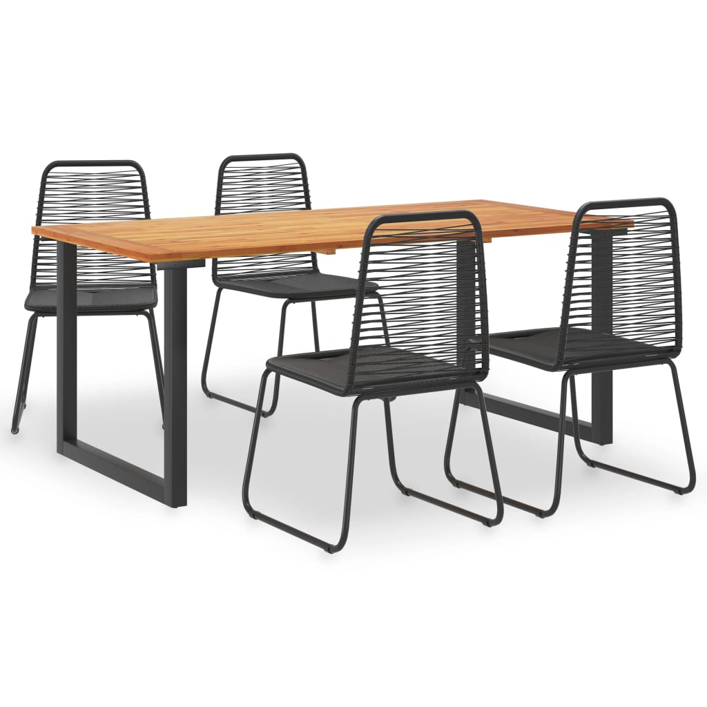 Set da Pranzo da Giardino 5 pz in Legno Acacia e Polyrattan