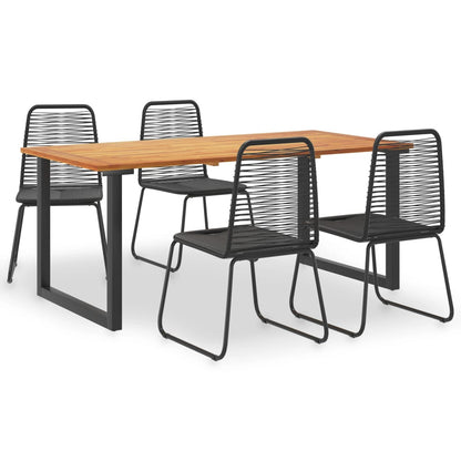Set da Pranzo da Giardino 5 pz in Legno Acacia e Polyrattan