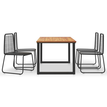 Set da Pranzo da Giardino 5 pz in Legno Acacia e Polyrattan