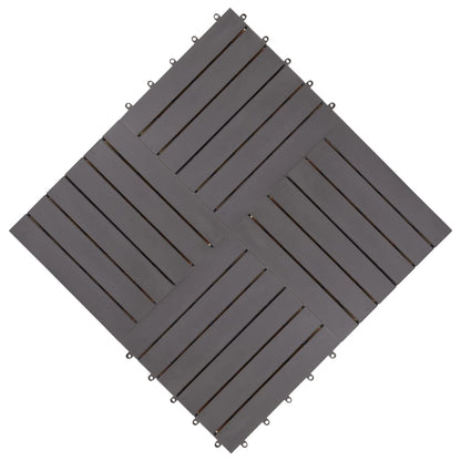 Pannelli Decking 20 pz Grigio Slavato 30x30cm Massello d'Acacia