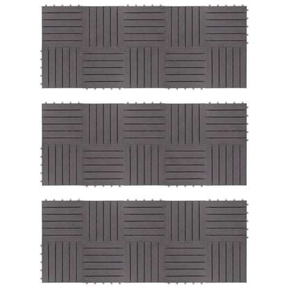 Pannelli Decking 30 pz Grigio Slavato 30x30cm Massello d'Acacia
