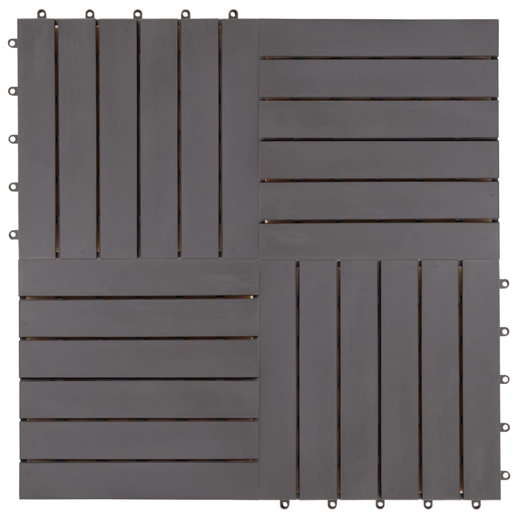Pannelli Decking 30 pz Grigio Slavato 30x30cm Massello d'Acacia