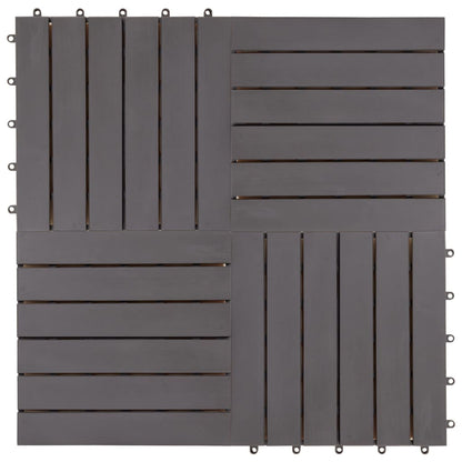 Pannelli Decking 30 pz Grigio Slavato 30x30cm Massello d'Acacia
