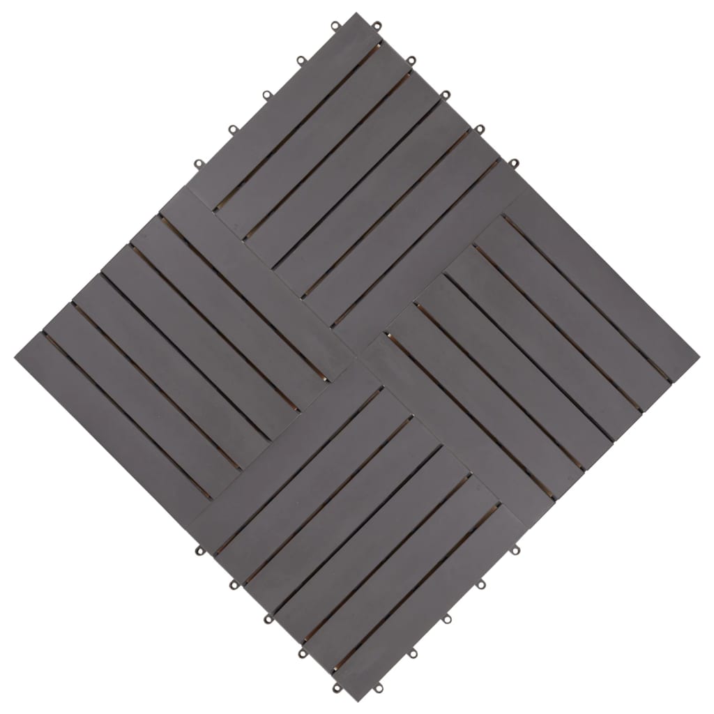 Pannelli Decking 30 pz Grigio Slavato 30x30cm Massello d'Acacia
