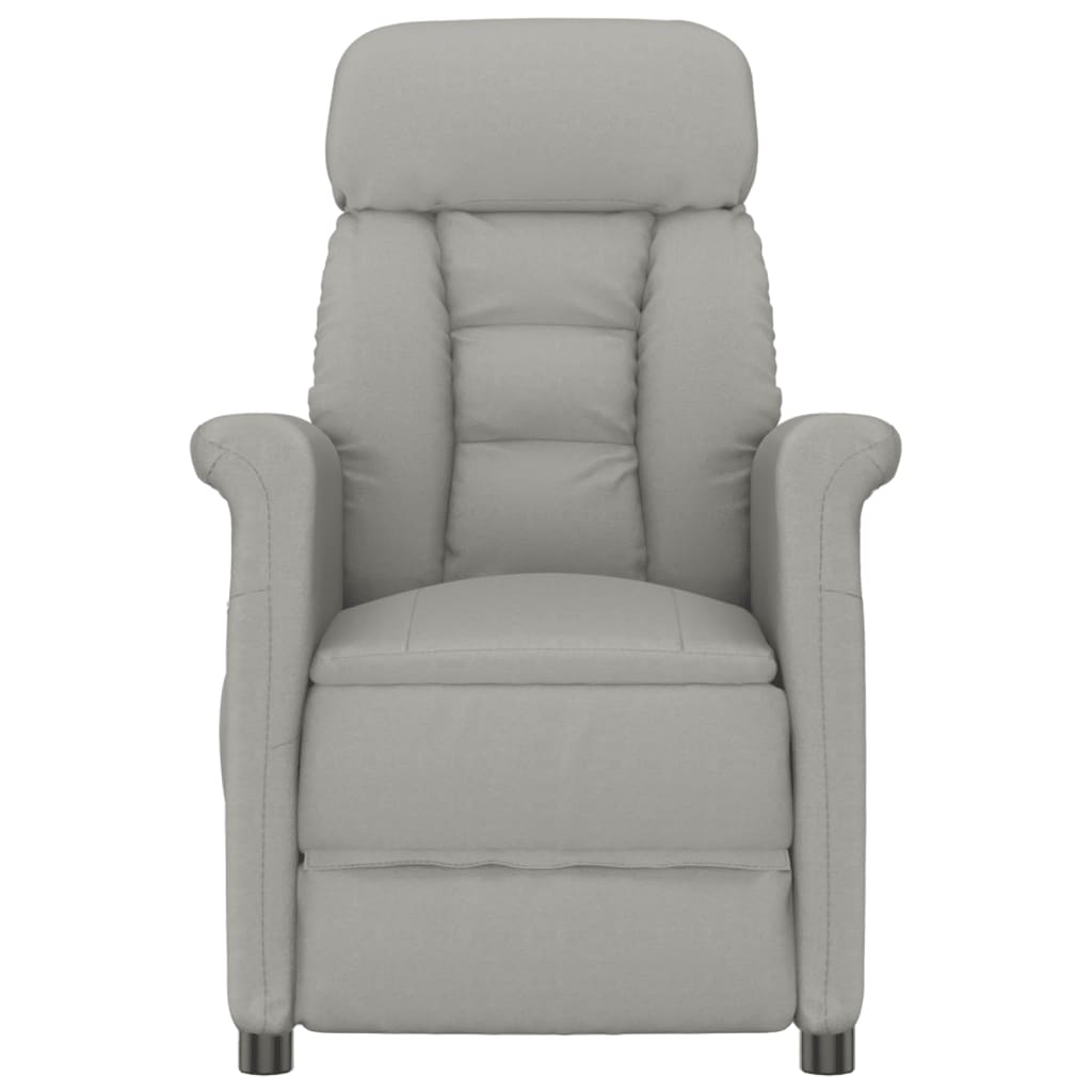 Poltrona Massaggiante Grigio Chiaro in Similpelle Scamosciata