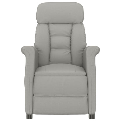 Poltrona Massaggiante Grigio Chiaro in Similpelle Scamosciata