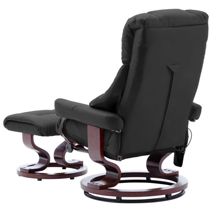 Poltrona Massaggi Reclinabile Grigia Similpelle e Legno Curvato
