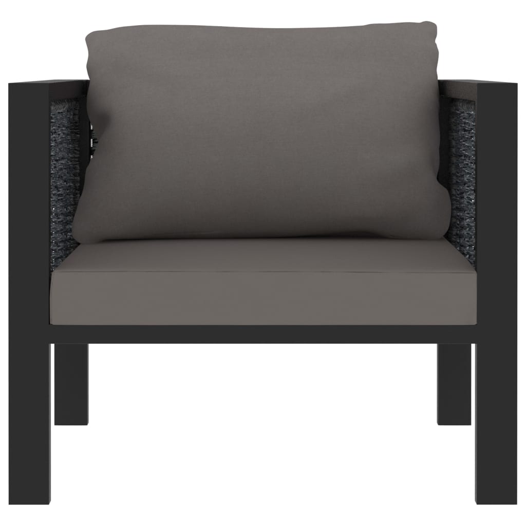 Divano Modulare con Cuscino in Polyrattan Antracite