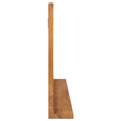 Specchio da Parete con Mensola 100x12x60 cm in Massello di Teak