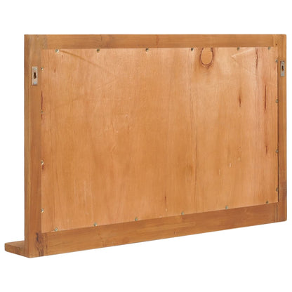 Specchio da Parete con Mensola 100x12x60 cm in Massello di Teak
