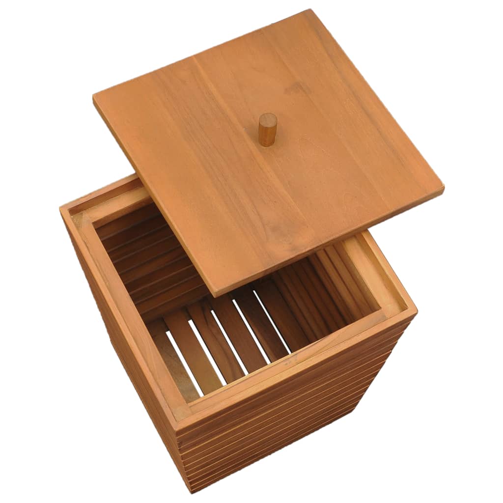 Cesto Portabiancheria 30x30x45 cm in Massello di Teak