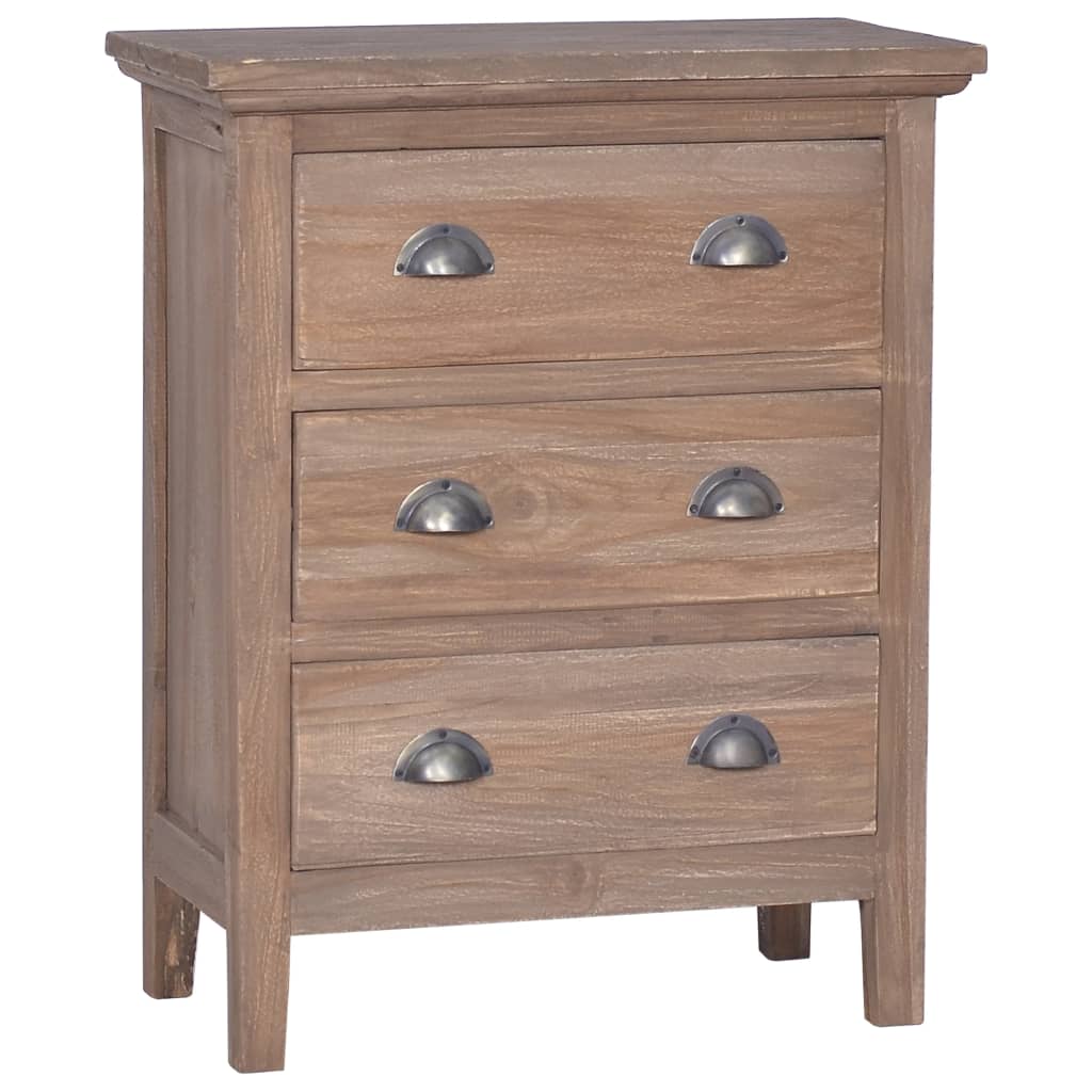 Credenza con 3 Cassetti 60x30x75 cm in Legno Massello di Teak