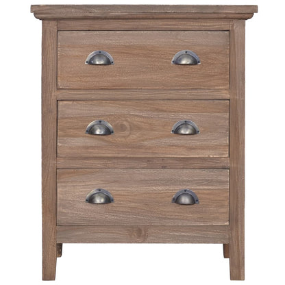Credenza con 3 Cassetti 60x30x75 cm in Legno Massello di Teak