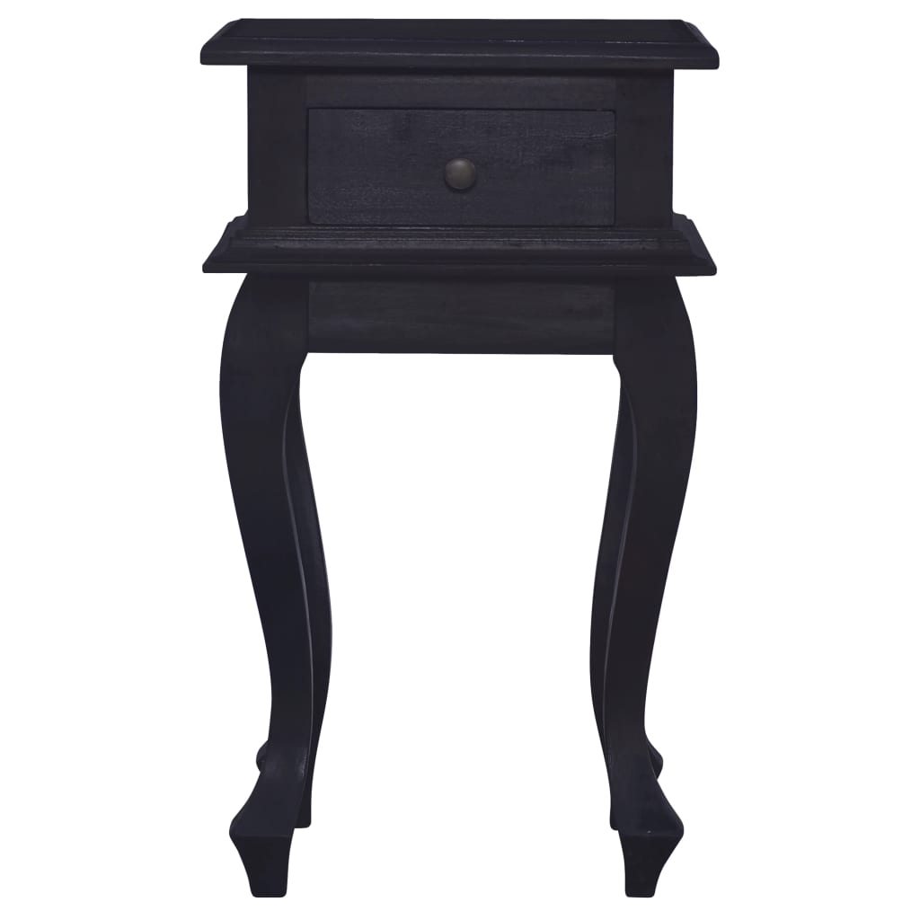 Comodino Caffè Nero Chiaro 35x30x60cm Legno Massello di Mogano