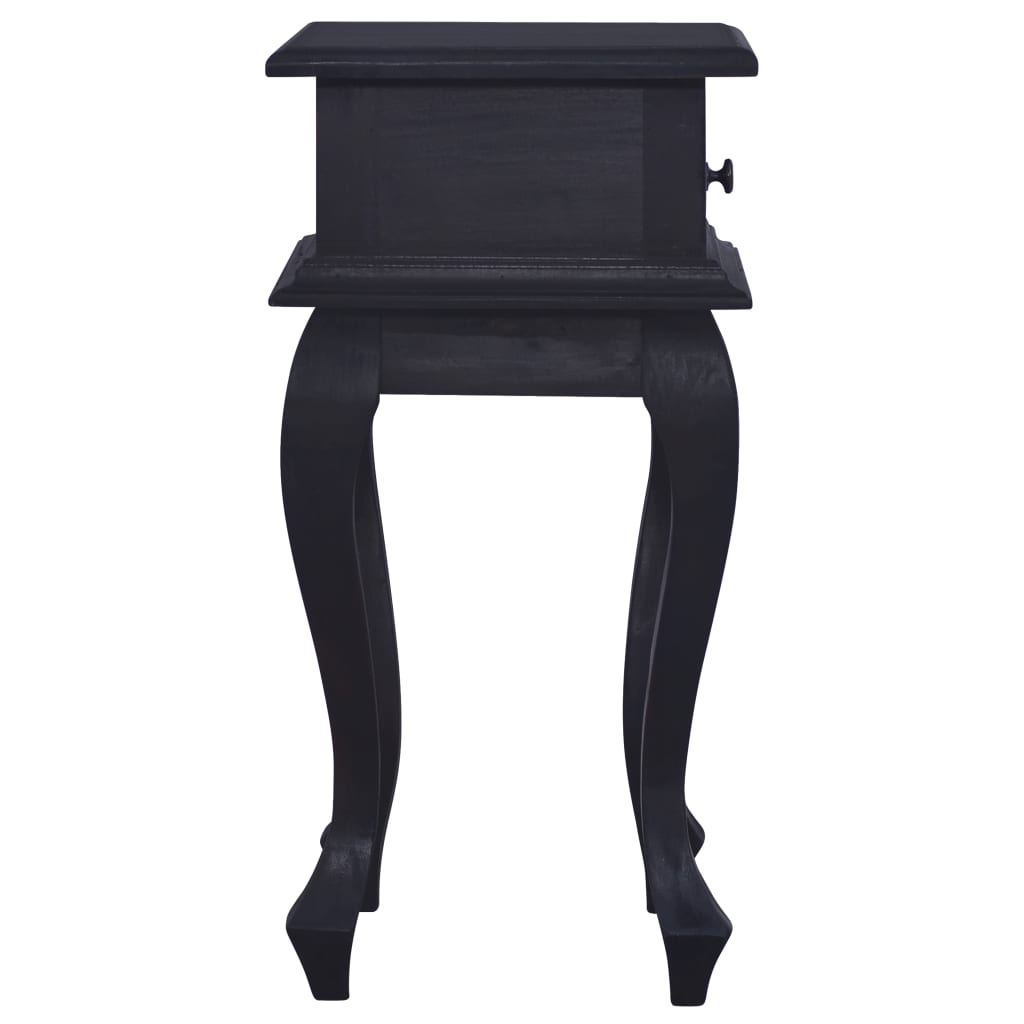 Comodino Caffè Nero Chiaro 35x30x60cm Legno Massello di Mogano
